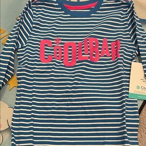 Coolibar Striped Shirt with Pink Logo